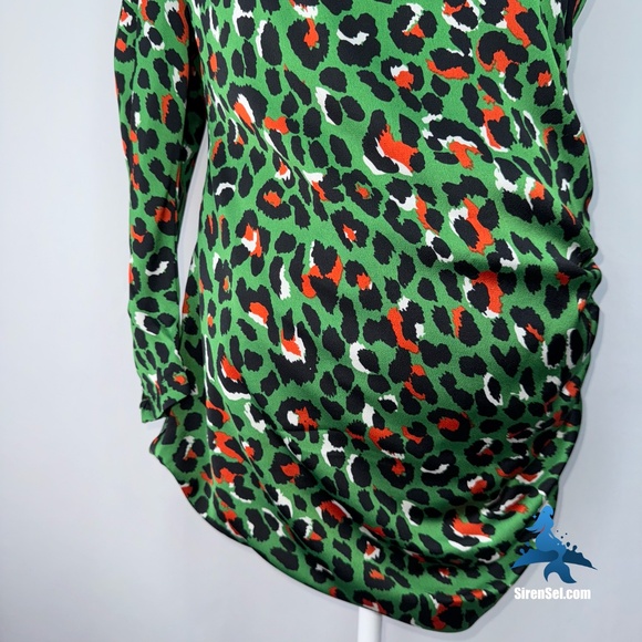 1152 NWT Choosy Untamed One Shoulder Dress - Size L - Green/Red/Black Multi - Picture 4 of 16